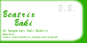 beatrix baki business card